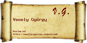 Vesely György névjegykártya